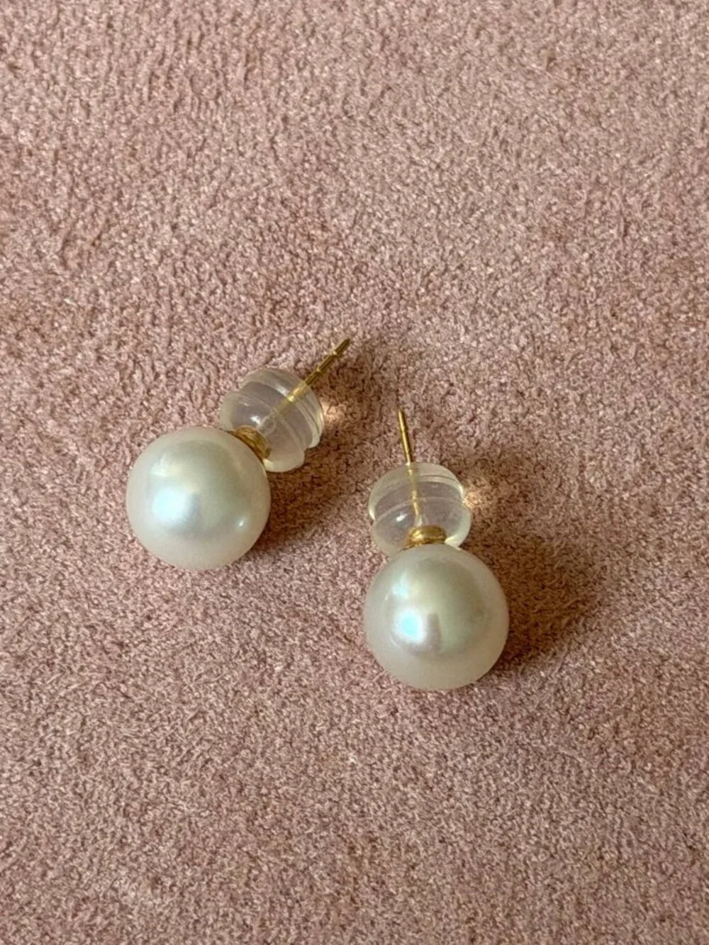 Genuine AKOYA Pearl Earrings 18K Gold 8mm White Japanese Pearl Stud Earrings